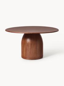 Mesa de comedor redonda con estructura estriada Nelly, tamaños diferentes, Tablero: madera de roble, Madera de roble oscura, Ø 115 cm