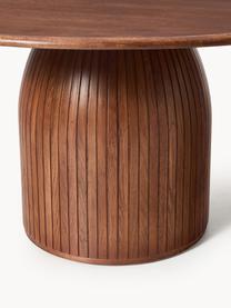 Mesa de comedor redonda con estructura estriada Nelly, tamaños diferentes, Tablero: madera de roble, Madera de roble oscura, Ø 115 cm