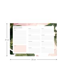 Agenda hebdomadaire Floral Colours, Carton, Rose, vert, blanc, larg. 30 x haut. 21 cm