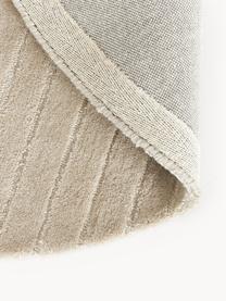 Runder Wollteppich Mason, handgetuftet, Flor: 100 % Wolle, Hellgrau, Ø 120 cm (Größe S)