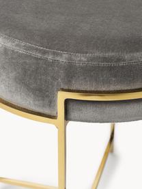 Sametová stolička Madeleine, Tmavě šedá, Ø 40 cm, V 45 cm