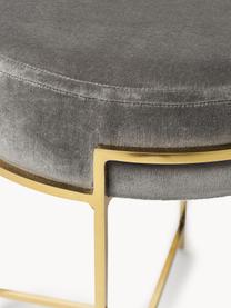 Tabouret en velours Madeleine, Velours gris foncé, Ø 40 x haut. 45 cm