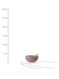 Marmeren schalen Spoon in roze met lepel, 2-delig, Schaal: marmer, Lepel: messing, Roze, gemarmerd, Ø 10 x H 5 cm