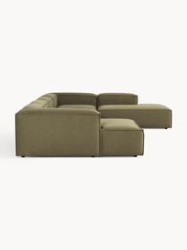 Sofá rinconera modular Lennon, Tapizado: 100% poliéster Alta resis, Estructura: madera contrachapada de p, Patas: plástico Este producto es, Tejido verde oliva, An 418 x F 269 cm, chaise longue izquierda