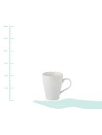 Tazas artesanales Copenhagen, 6 uds., Gres, Marfil con rayas finas en beige claro, Ø 12 x Al 11 cm