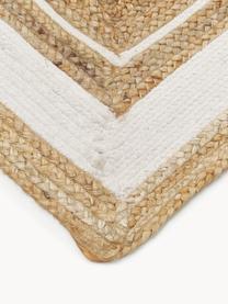 Handgeweven juten vloerkleed Clover, 75% jute, 25% katoen

Het materiaal dat in dit product wordt gebruikt, is getest op schadelijke stoffen en gecertificeerd volgens STANDARD 100 door OEKO-TEX®, HOHENSTEIN HTTI, 16.HIN.79297., Bruin, wit, B 160 x L 230 cm (maat M)