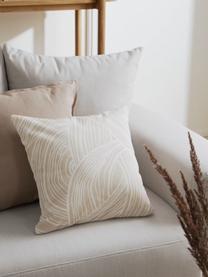 Poszewka na poduszkę z bawełny organicznej Korey, 100% bawełna organiczna, certyfikat GOTS, Beżowy, biały, S 45 x D 45 cm