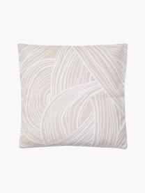 Kussenhoes Korey met abstracte print, 100% biokatoen, GOTS-gecertificeerd, Beige, wit, B 45 x L 45 cm