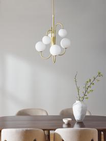 Suspension en verre Avalee, Blanc, doré, Ø 55 cm