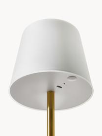 Dimmbare Tischlampe Fausta mit USB-Anschluss, Lampenschirm: Kunststoff, Lampenfuß: Metall, beschichtet, Goldfarben, Weiß, Ø 13 x H 37 cm