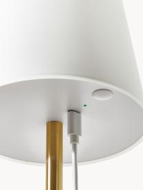 Lampada da tavolo con luce regolabile con USB Fausta, Paralume: plastica, Dorato, bianco, Ø 13 x Alt. 37 cm