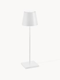 Lampada da tavolo portatile a LED con luce regolabile Poldina, Lampada: alluminio rivestito, Bianco, Ø 11 x Alt. 38 cm