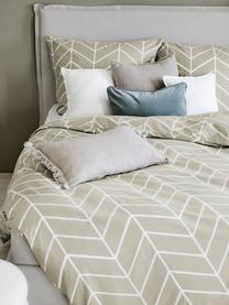 Bavlnená posteľná bielizeň s grafickým vzorom Mirja, Sivobéžová, krémovobiela