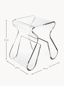 Tabouret /porte-revues transparent Loop, Acrylique, Transparent, larg. 42 x haut. 43 cm