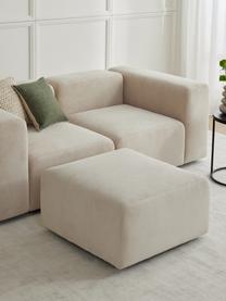 Modulares Sofa Lena (3-Sitzer) mit Hocker, Bezug: Webstoff (88% Polyester, , Gestell: Kiefernholz, Schichtholz,, Füße: Kunststoff, Webstoff Hellbeige, B 209 x T 181 cm