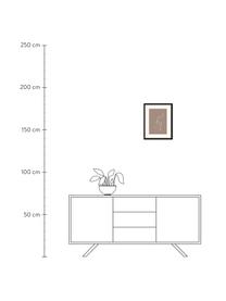 Zarámovaný digitální tisk Minimal Line Face, Černá, nugátová, Š 33 cm, V 43 cm