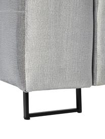 Sofa rozkładana z aksamitu z miejscem do przechowywania Byron (3-osobowa), Tapicerka: aksamit poliestrowy Dzięk, Nogi: metal lakierowany, Jasnoszary aksamit, S 250 x G 105 cm