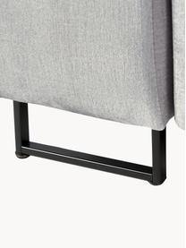 Divano letto 3 posti in velluto grigio chiaro Byron, Rivestimento: velluto di poliestere Con, Struttura: Pino massiccio, Truciolar, Tessuto grigio chiaro, nero, Larg. 250 x Prof. 105 cm