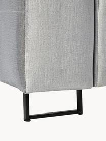 Divano letto 3 posti in velluto grigio chiaro Byron, Rivestimento: velluto di poliestere Con, Struttura: Pino massiccio, Truciolar, Tessuto grigio chiaro, nero, Larg. 250 x Prof. 105 cm