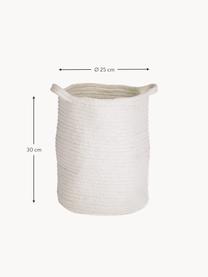 Ručne vyrobený bavlnený úložný kôš Abeni, 100 % bavlna, Biela, Ø 25 x V 30 cm