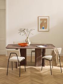 Table en chêne Jolka, tailles variées, Chêne brun foncé laqué, larg. 180 x prof. 95 cm