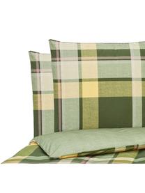 Dubbelzijdige fllanellen dekbedovertrek Marillyn, Weeftechniek: flanel, Groentinten, geel, rozetinten, 260 x 220 cm