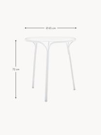 Mesa redonda para exterior Hiray, Ø 65 cm, Acero galvanizado pintado, Blanco, Ø 65 x Al 72 cm