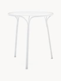 Table de jardin ronde Hiray, Ø 65 cm, Acier galvanisé, laqué, Blanc, Ø 65 x haut. 72 cm