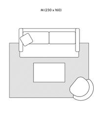 Rechteckiger Kurzflor-Teppich Lantian mit Hoch-Tief-Effekt in Hellgrau/Grau, 40% Polyester, 60% Polypropylen, Hellgrau, Grau, B 80 x L 150 cm (Größe XS)