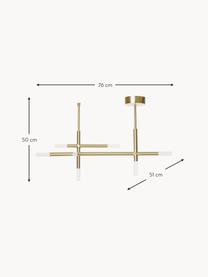 Grote LED plafondlamp Gratia, Baldakijn: gegalvaniseerd metaal, Goudkleurig, wit, B 76 x H 50 cm