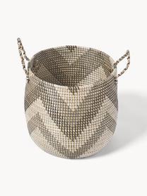 Set de cestas con tapadera Mija, 2 uds., Jacintos de agua, Beige, gris, negro, Ø 45 x Al 52 cm