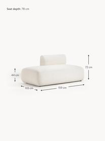 Chaise longue componibile Sofia, Rivestimento: 100% polipropilene Il riv, Struttura: legno di abete, truciolat, Piedini: plastica Il materiale uti, Tessuto bianco crema, Larg. 159 x Prof. 103 cm, schienale a sinistra