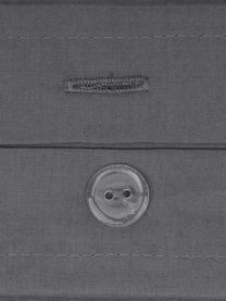 Housse de couette en percale de coton gris foncé Elsie, Gris foncé, larg. 200 x long. 200 cm