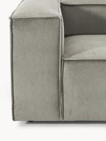 Módulo de esquina de pana sofá Lennon, Tapizado: pana (92% poliéster, 8% p, Estructura: madera de pino maciza, ma, Patas: plástico Este producto es, Pana gris, An 119 x F 119 cm, chaise longue izquierda
