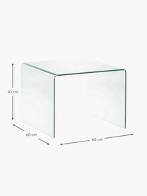 Tavolino in vetro Burano, Vetro, temperato, Trasparente, Larg. 60 x Alt. 45 cm