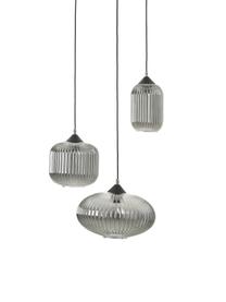 Suspension 3 lampes Dali, Noir, gris