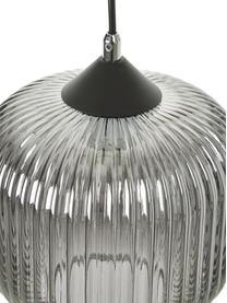 Cluster hanglamp Dali van glas, Lampenkap: glas, Baldakijn: gecoat metaal, Zwart, grijs, Ø 58 x H 200 cm
