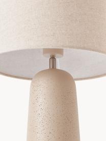 Lampada da tavolo grande con base in cemento Kaya, Paralume: 70% cotone, 30% lino, Bianco crema, beige, Ø 29 x Alt. 52 cm
