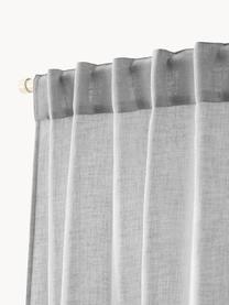 Halbtransparente Gardine Ibiza mit Tunnelsaum, 2 Stück, 100 % Polyester, Grau, B 135 x L 260 cm