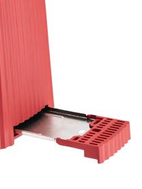 Topinkovač se strukturovaným povrchem Plissé, Termoplastická pryskyřice, Červená, Š 34 cm, H 19 cm