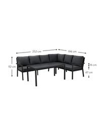 Set lounge Rana, 2 pzas., Estructura: aluminio con pintura en p, Tapizado: Textilene, Negro, Set de diferentes tamaños