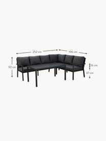 Garten-Lounge-Set Rana, 2-tlg., Gestell: Aluminium, pulverbeschich, Bezug: Textilene, Schwarz, Set mit verschiedenen Größen