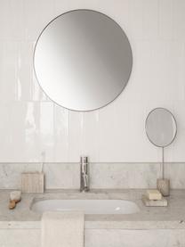 Miroir de salle de bains pied marbré Lamura, Beige, couleur argentée, larg. 18 x haut. 38 cm