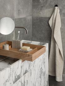 Miroir de salle de bains pied marbré Lamura, Beige, couleur argentée, larg. 18 x haut. 38 cm