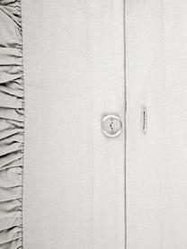 Housse de couette en coton délavé et à volants Florence, Gris clair, larg. 200 x long. 200 cm