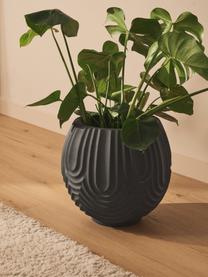 Handgemaakte plantenpot Sarah, Vezelcement, Zwart, Ø 37 x H 37 cm