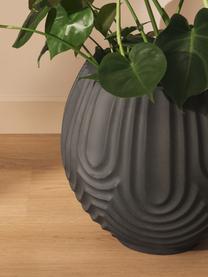 Handgemaakte plantenpot Sarah, Vezelcement, Zwart, Ø 37 x H 37 cm