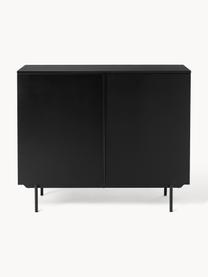 Credenza alta in legno Elona, Nero, Larg. 100 x Alt. 120 cm