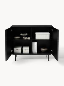 Credenza alta in legno Elona, Nero, Larg. 100 x Alt. 120 cm