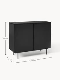 Holz-Highboard Elona, Korpus: Mitteldichte Holzfaserpla, Schwarz, B 100 x H 120 cm